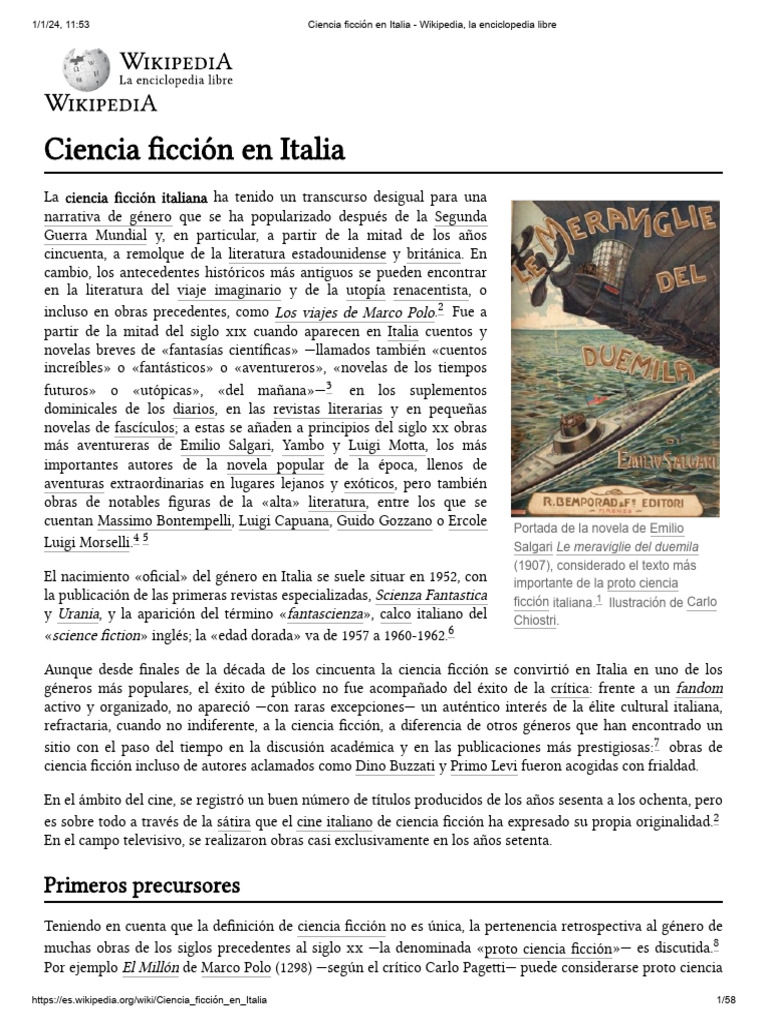 Ciencia Ficción en Italia | PDF | Ciencia ficción | Julio Verne, image size:768x1024