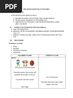 Grade 1 Lesson Plan: Action Words | PDF | English Language | Lesson Plan