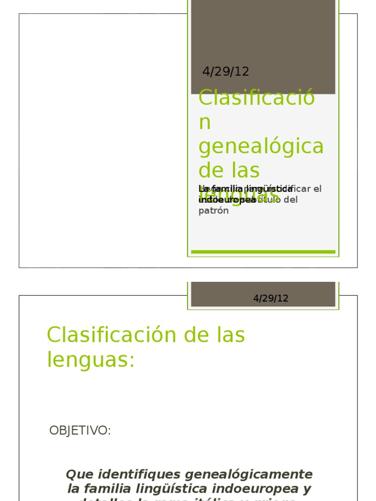 Clasificación Genealógica de Las Lenguas | PDF
