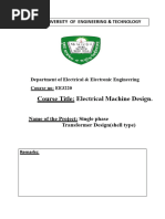 A Report On Transfomer Design