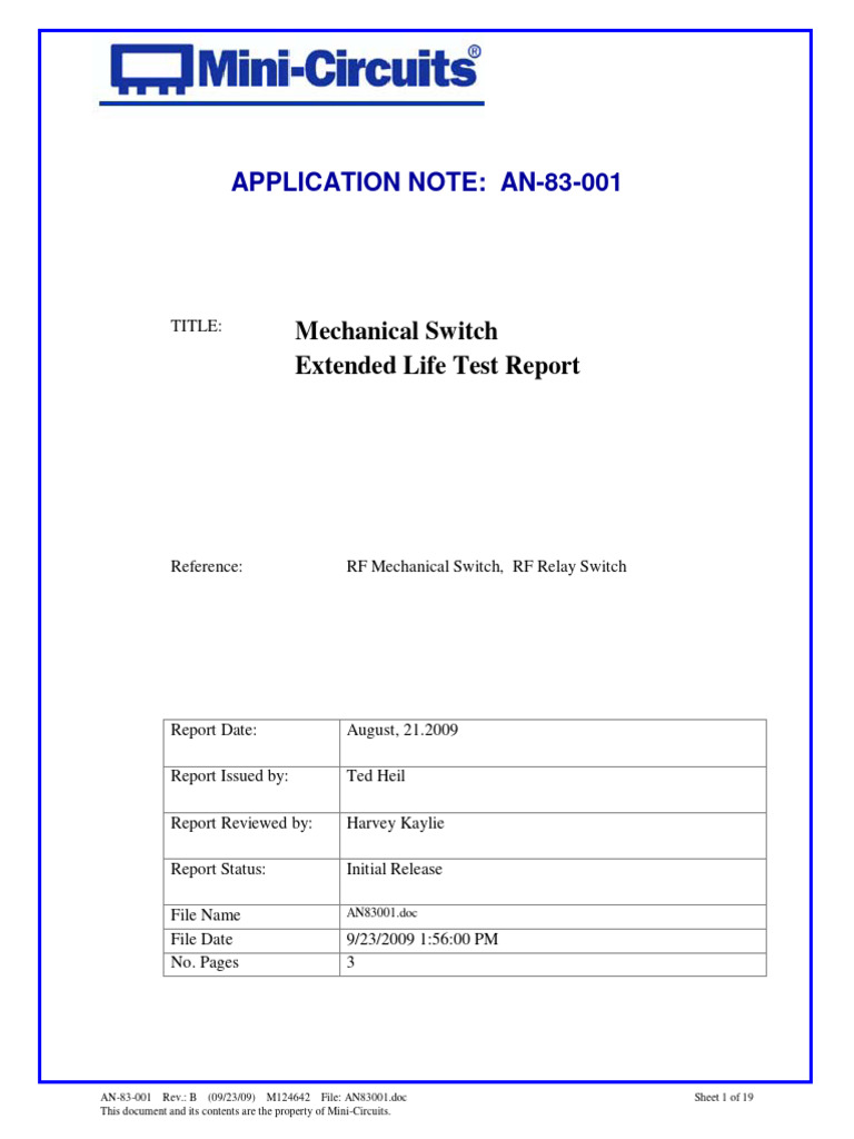 An 83001 | PDF | Switch | Electrical Resistance And Conductance