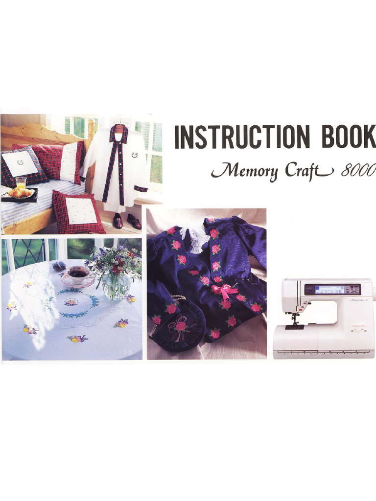 Janome Memory Craft 8000 Sewing Machine Instruction Manual PDF