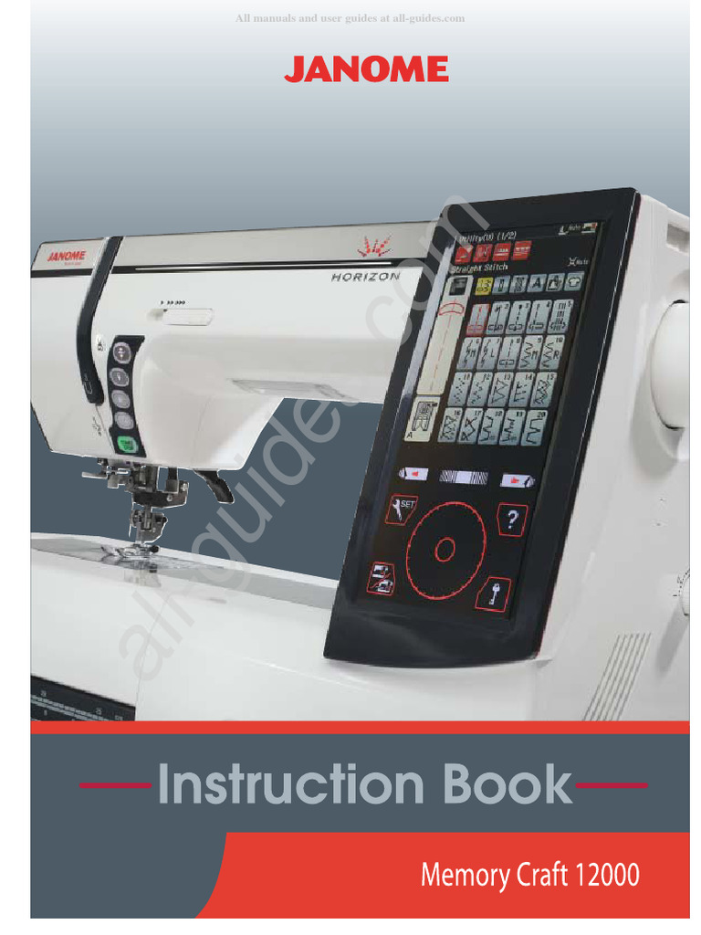 Janome Memory Craft 12000 Sewing Machine Instruction Manual PDF