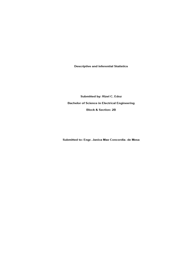 Discriptive and Inferential Statistics | PDF | Statistics | Statistical ...