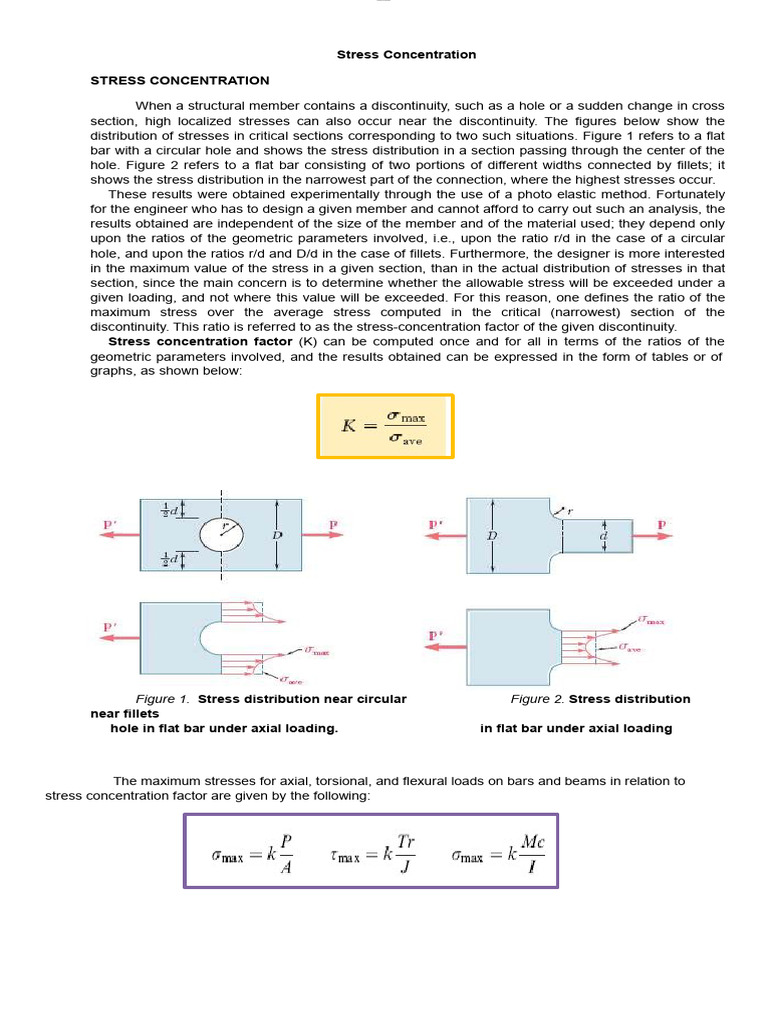 Stress Concentration Factors Explained | PDF | Stress (Mechanics ...