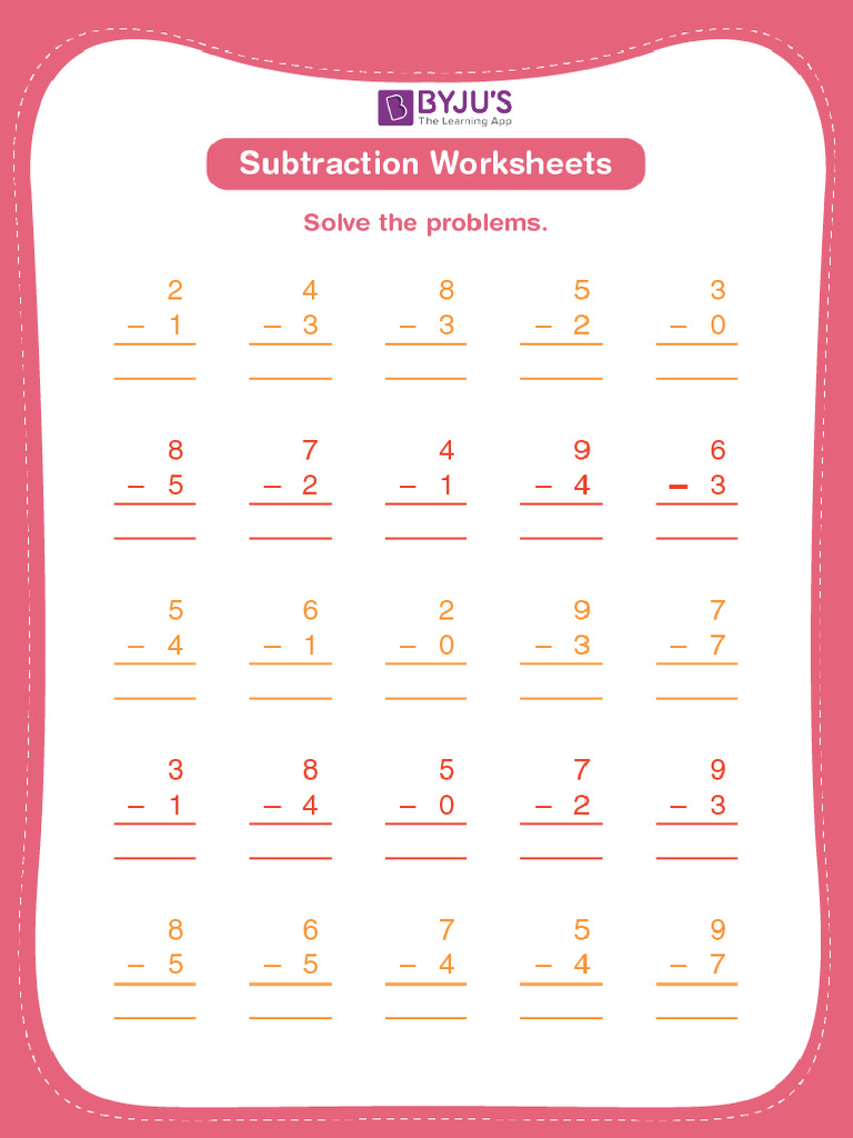 Subtraction-Worksheets-01 | PDF