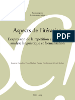 Aspects de L'itération: L'expression de La Répétition en Français: Analyse Linguistique Et Formalisation