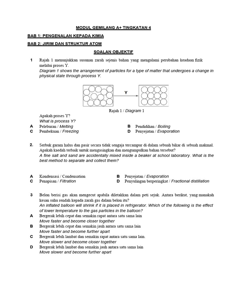 Modul SPM Sabah 2021 - Chem F4 | PDF