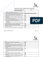 Documentation Checklist For Customer Complaints