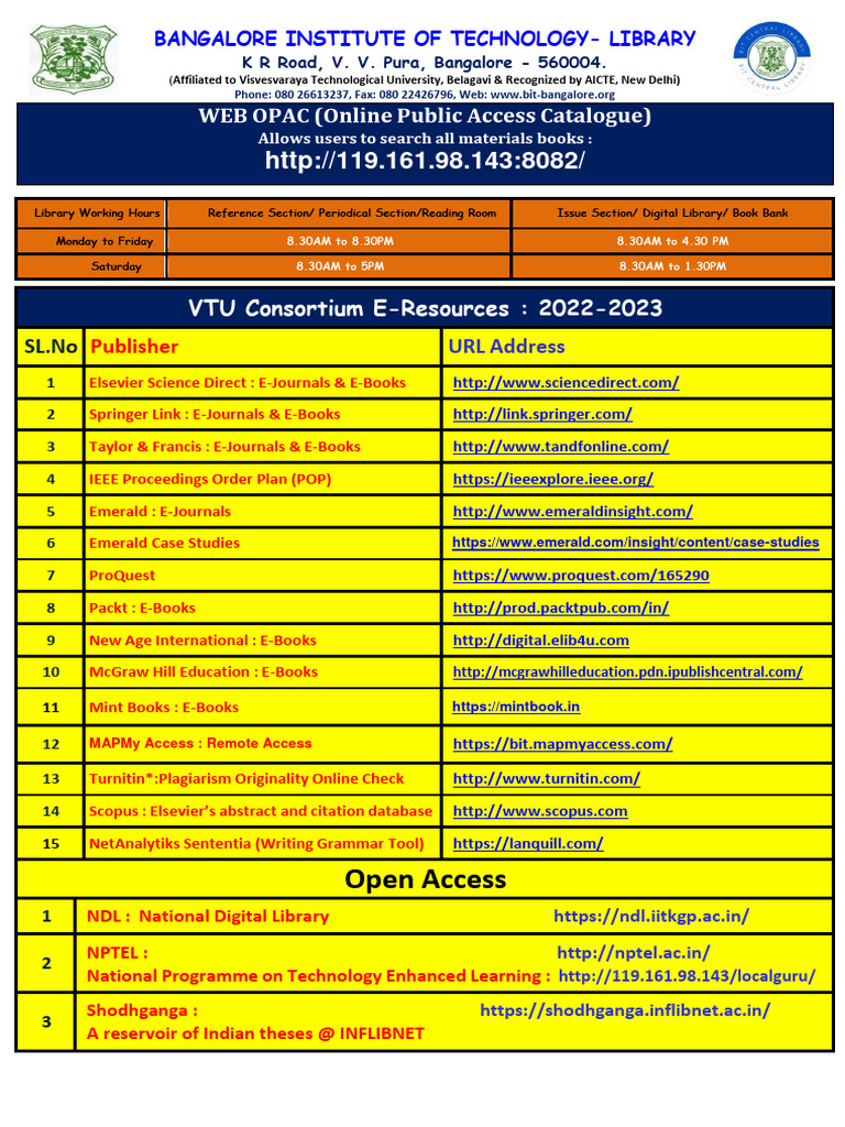 VTU Library E-Resources Guide | PDF | Libraries | Publishing
