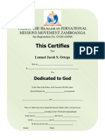 Baby Dedication Certificate Template