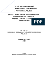 Silabo Desarrollado Derechos Humanos Aplicados A La Funcion Policial