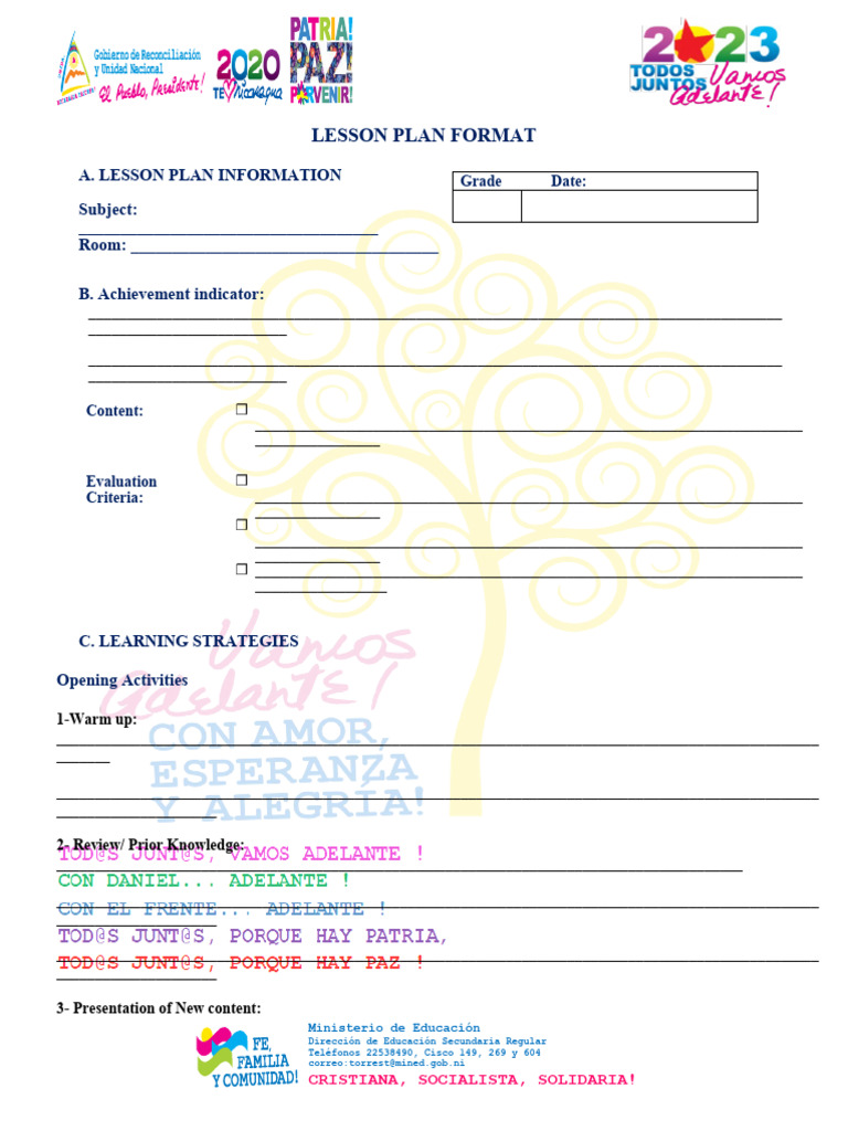 SECONDARY SCHOOL LESSON PLAN FORMAT visual data 4