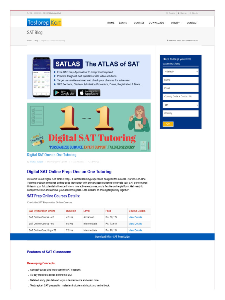 Digital SAT One-on-One Tutoring | PDF | Sat | Tests