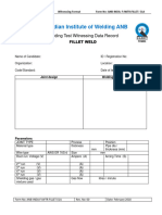 The Indian Institute of Welding ANB: Welding Test Witnessing Data Record