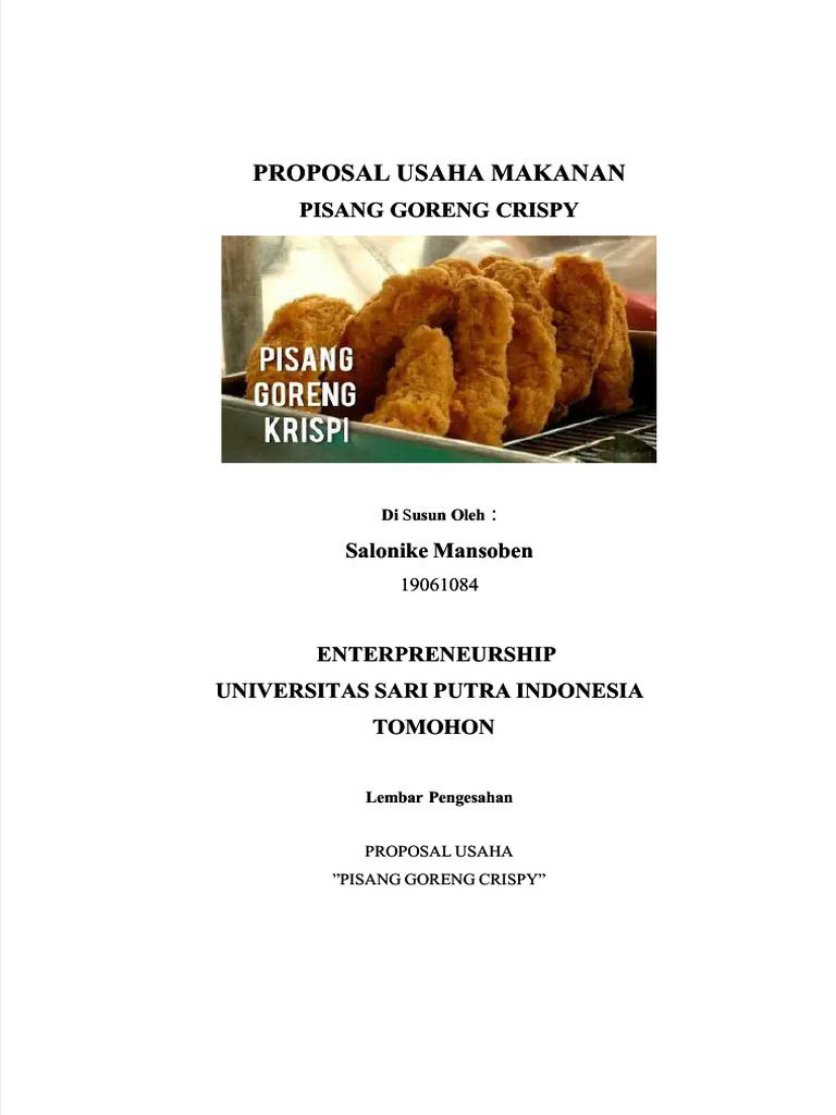 Pdf Proposal Usaha Pisang Goreng Krispi Compress Pdf