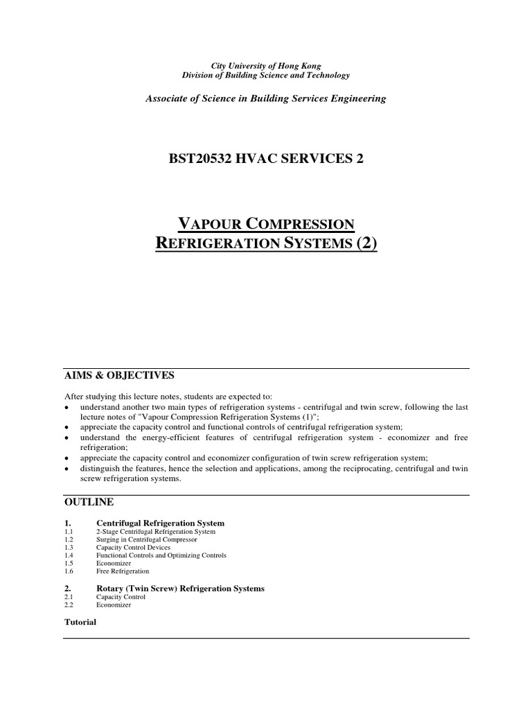 05 Vapour Compression Ref Systems 2 06 | PDF | Turbine | Energy Technology