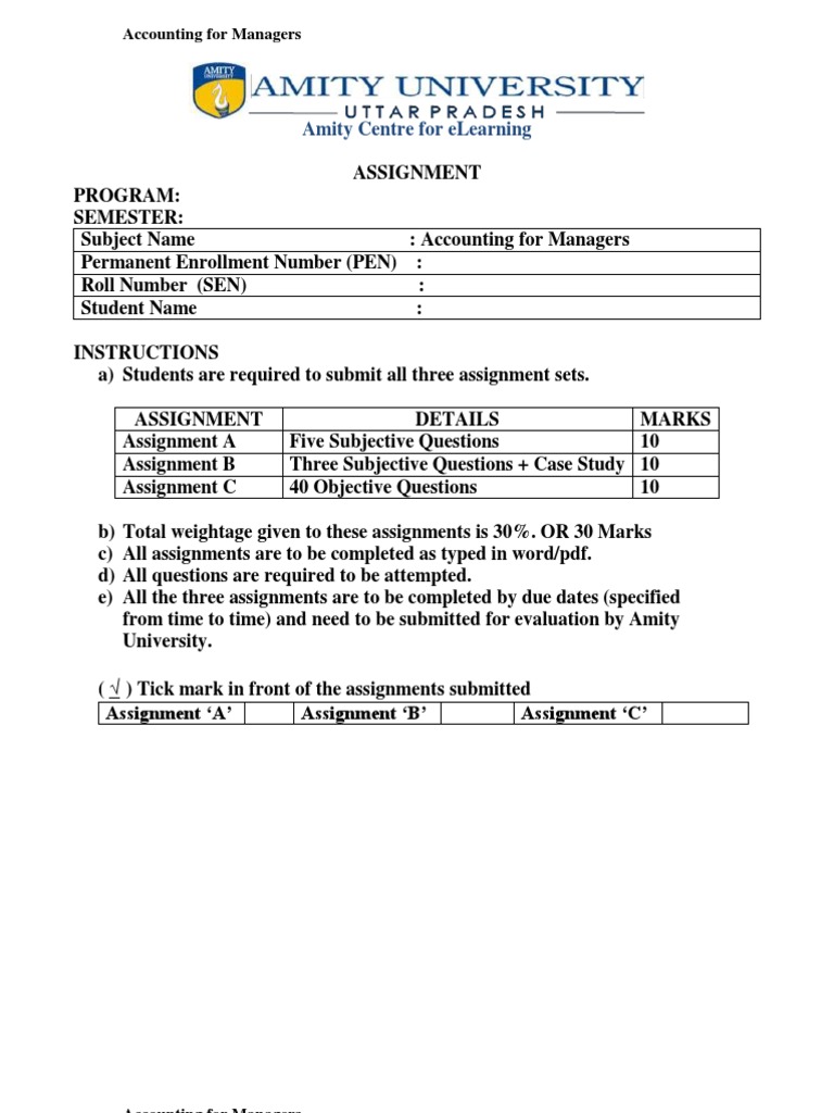 ADL-03 Accounting For Managers Updated Assignment | PDF | Debits And ...