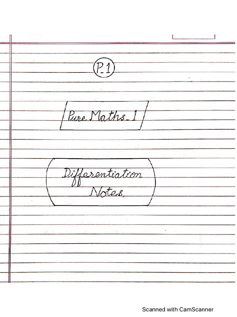 p1 Differentiation Revised Notes | PDF