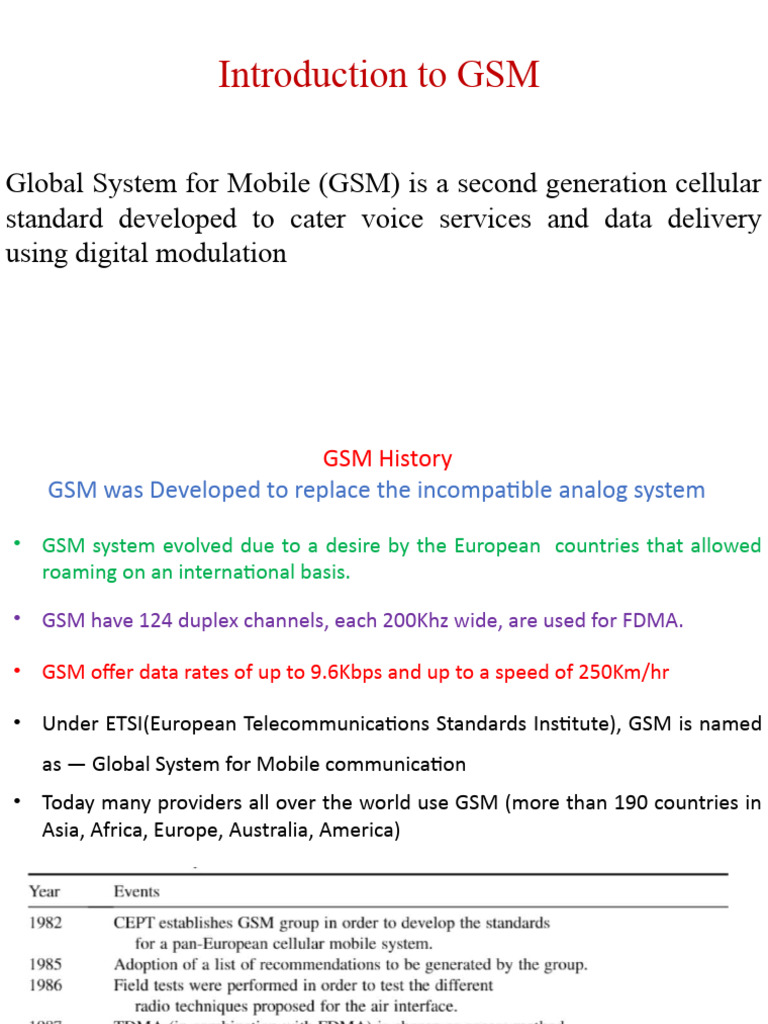 Module 2 | PDF | Gsm | Mobile Technology