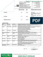 Thyroid Panel-1 (T3/T4/TSH) : Investigation Observed Value Unit Biological Reference Interval