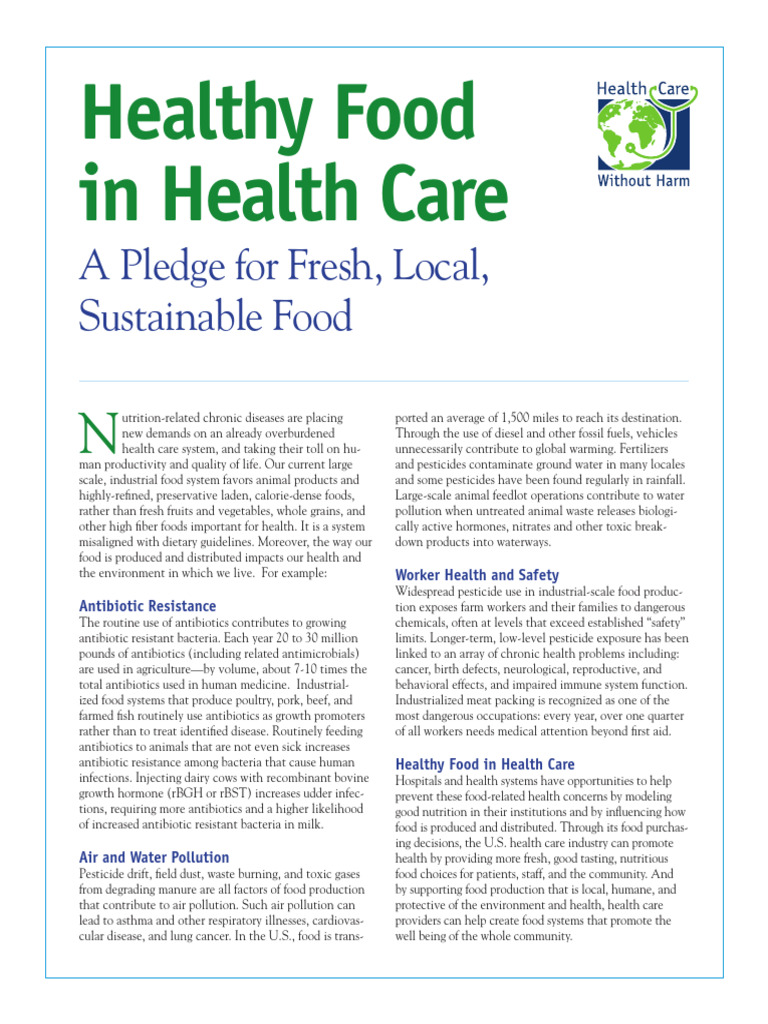 Healthy Food in Health Care Download Free PDF Sustainability