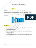 Chapter 8 (Introduction To HTML) Lecture Note 1