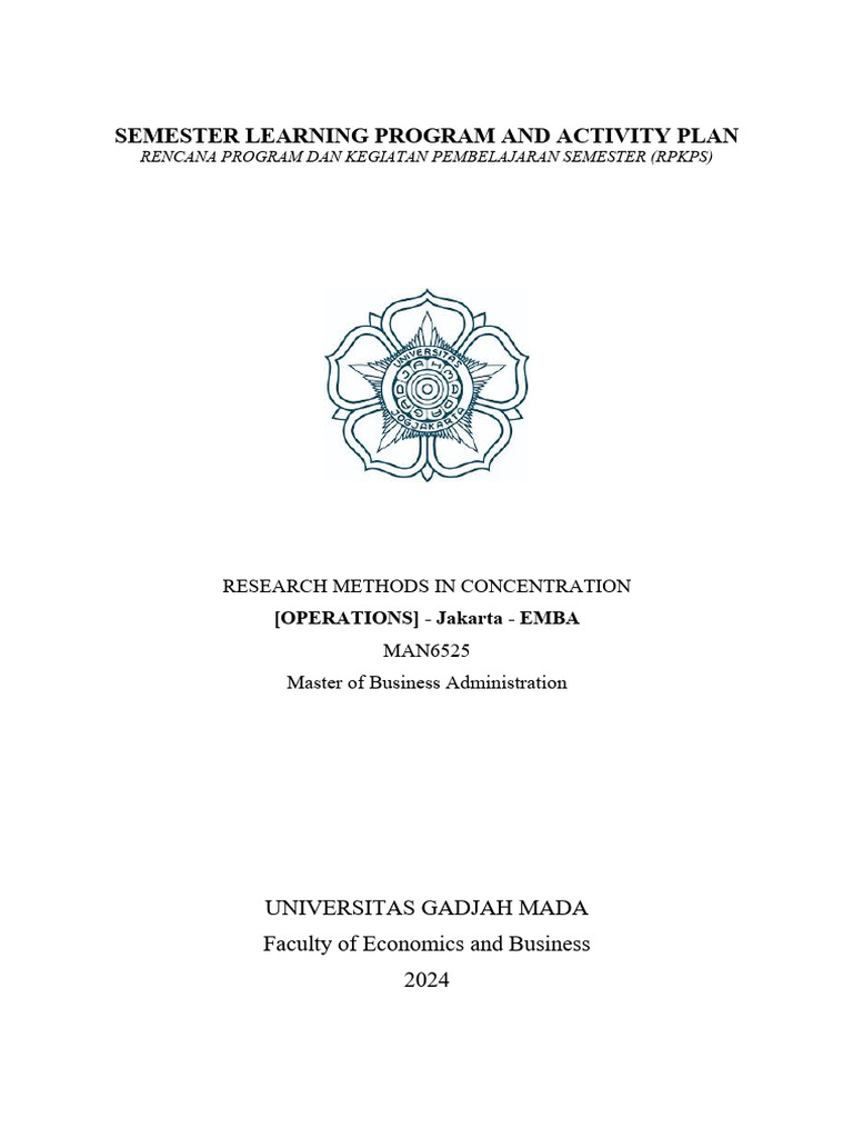 Silabus RMIC-Operations Jakarta | PDF