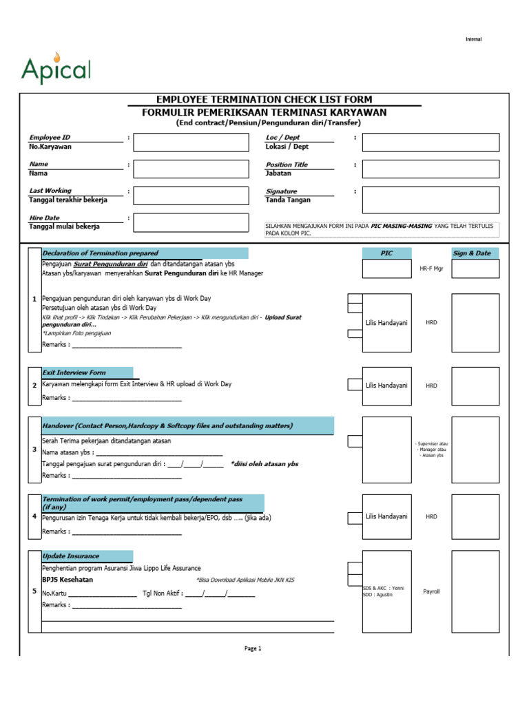 Proses Exit Clearance Karyawan | PDF