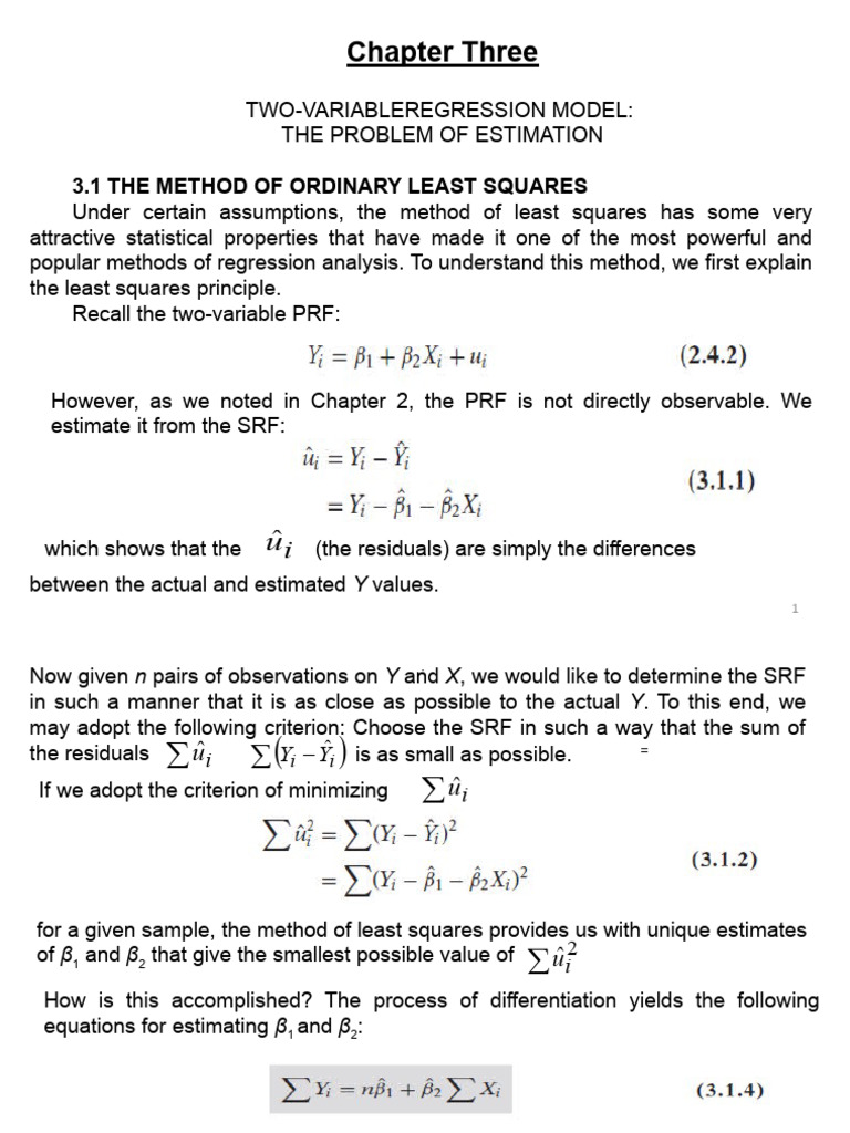 Ordinary Least Squares in Econometrics | PDF | Errors And Residuals ...