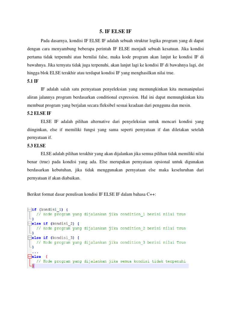Struktur IF ELSE IF dalam C++ | PDF