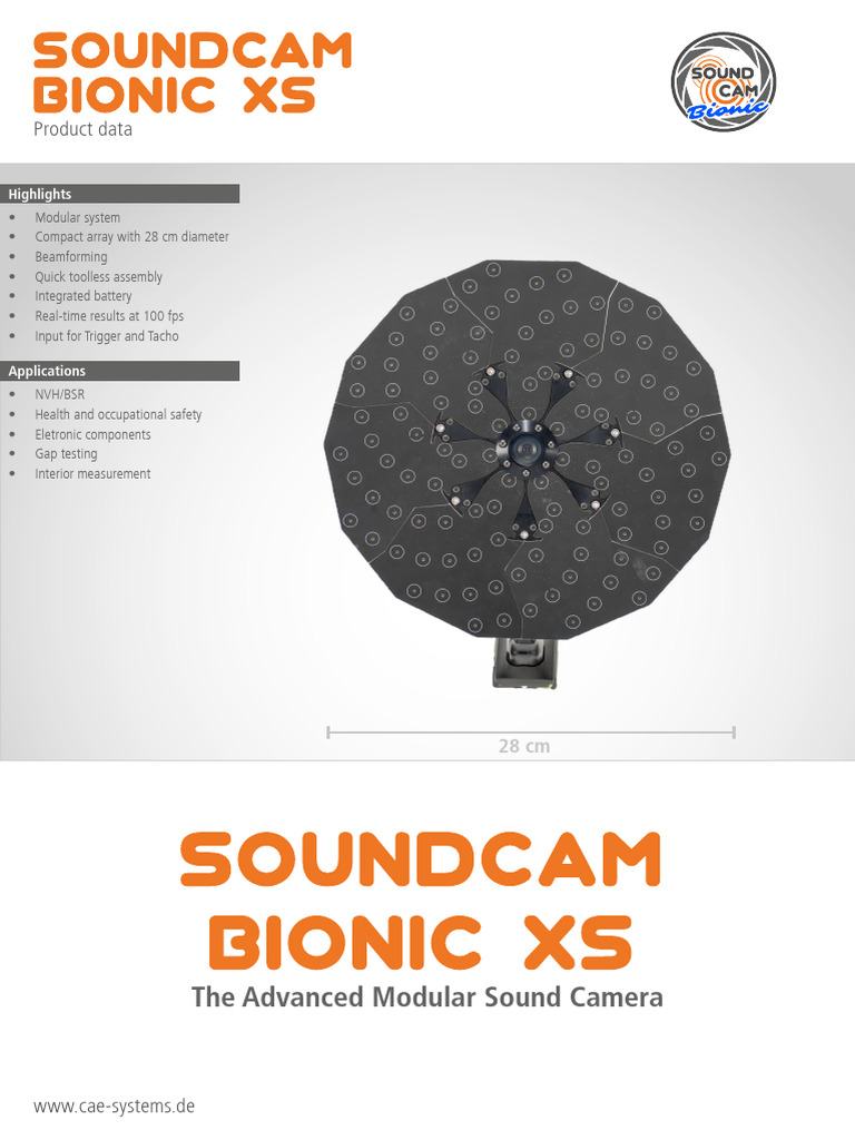 SoundCam Bionic XS: Modular Acoustic Camera | PDF | Microphone | Laptop