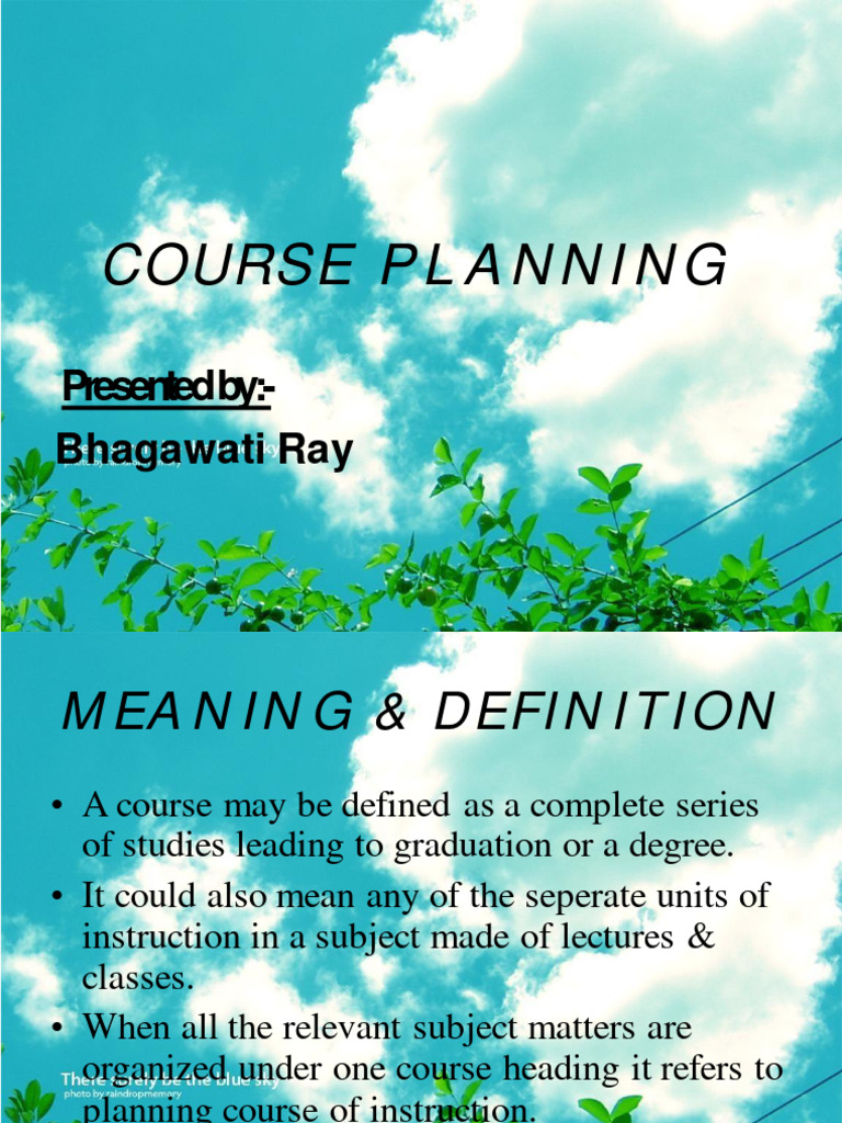 Course and Unit Planning Guide | PDF | Curriculum | Teachers