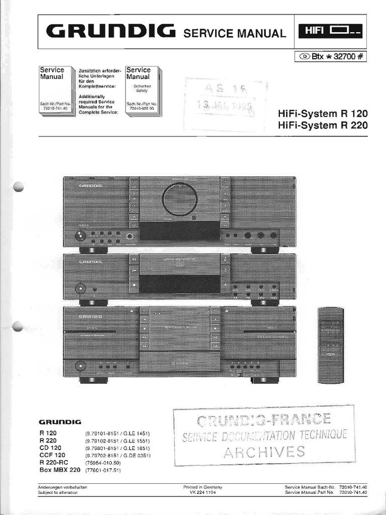 Grundig R 220 Service Manual | PDF