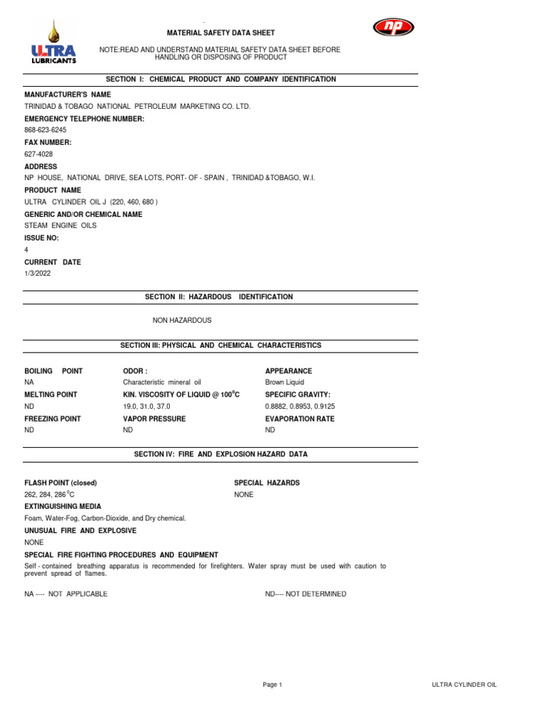 Ultra cylinder oil pdf firefighting fires