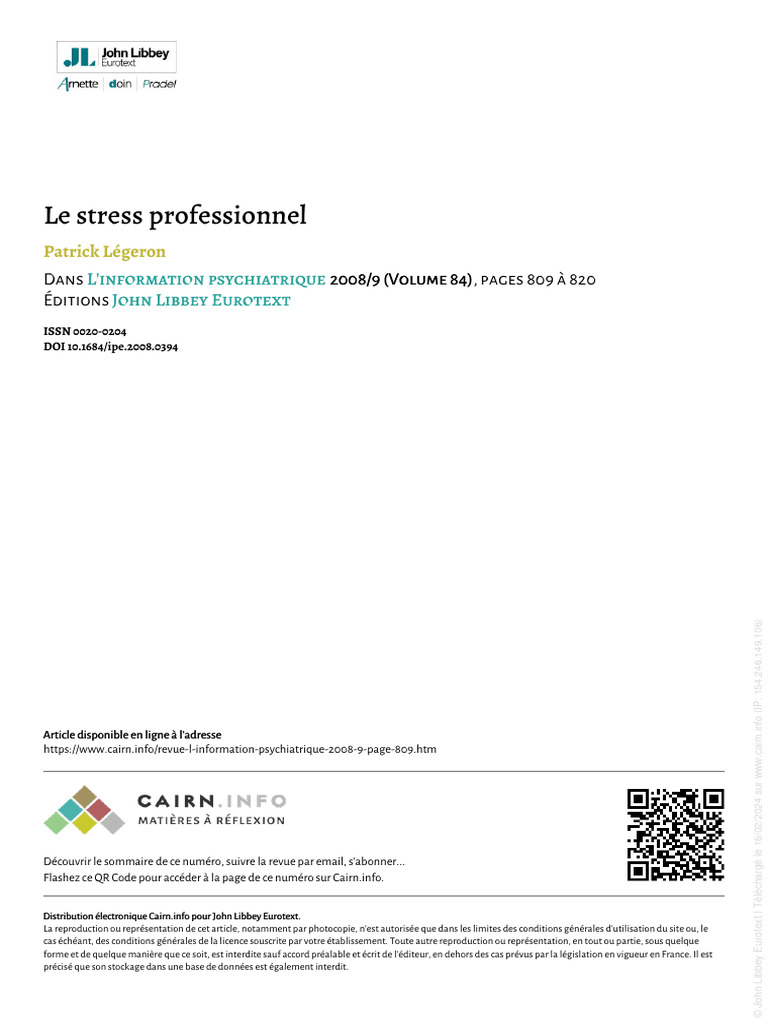 Gestion du stress au travail : enjeux et solutions | PDF | Stress ...