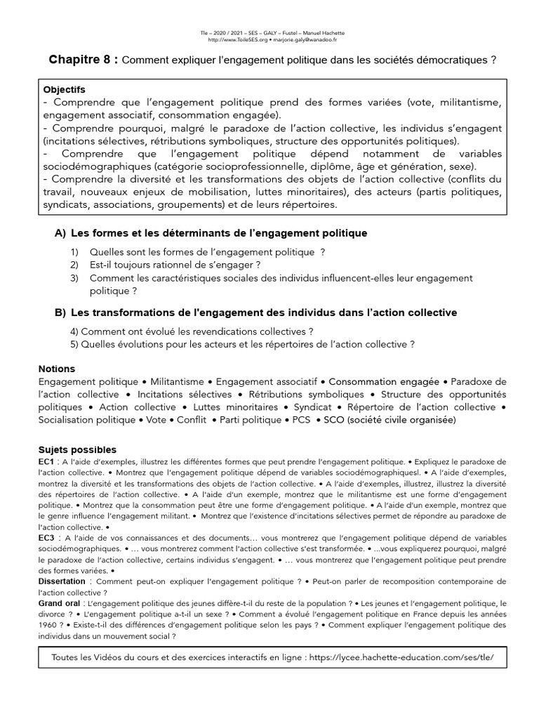 Engagement politique et incitations sélectives | PDF