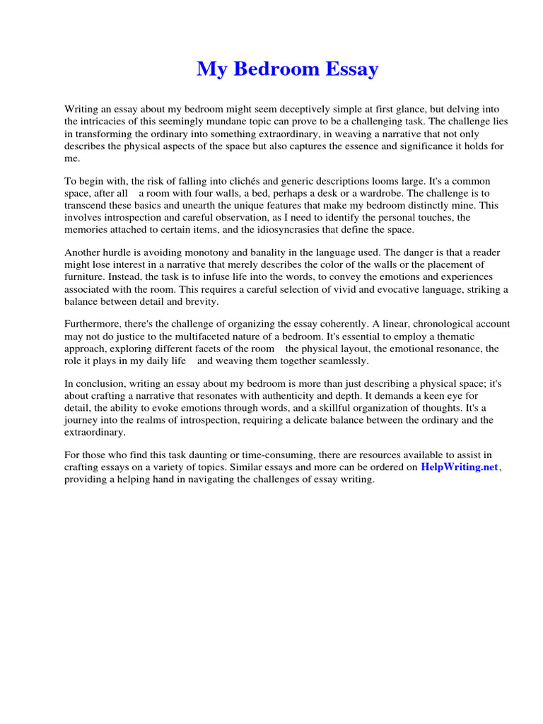 My Bedroom Essay PDF Confidentiality Abortion