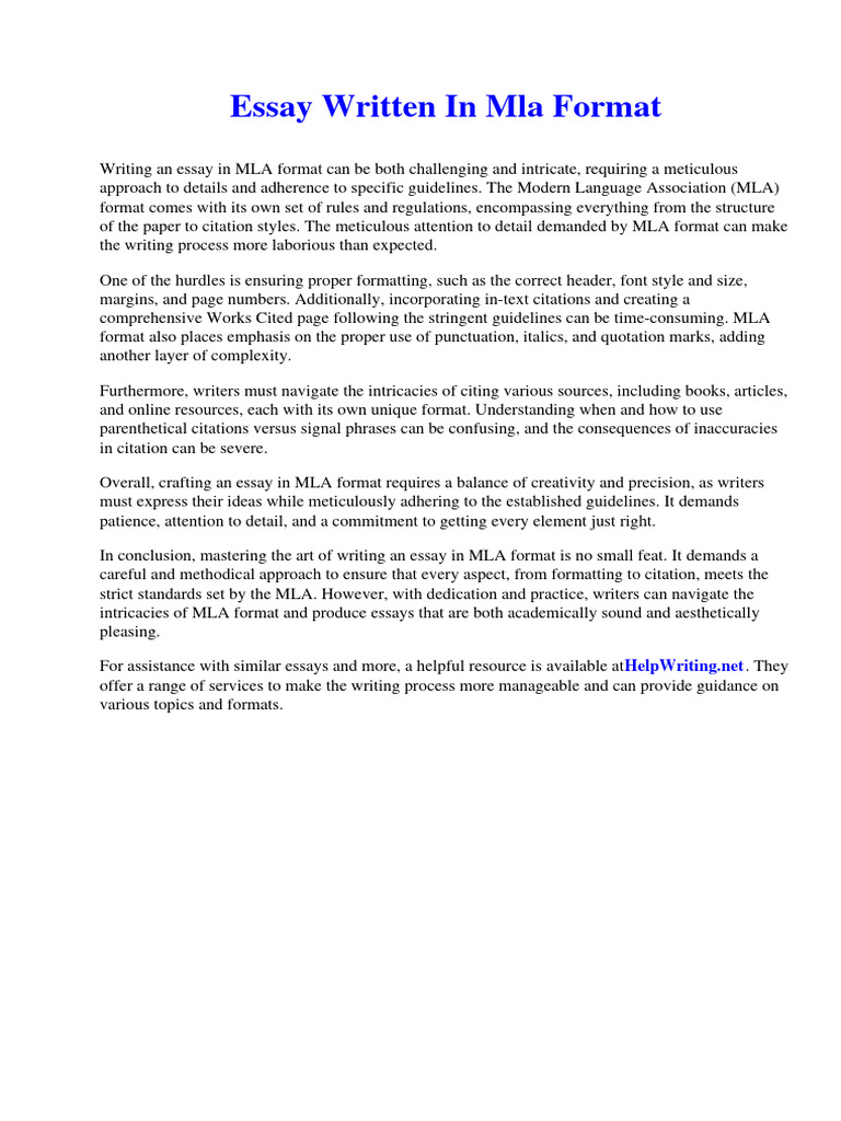 Essay Written in Mla Format | Download Free PDF | Citation | Geology