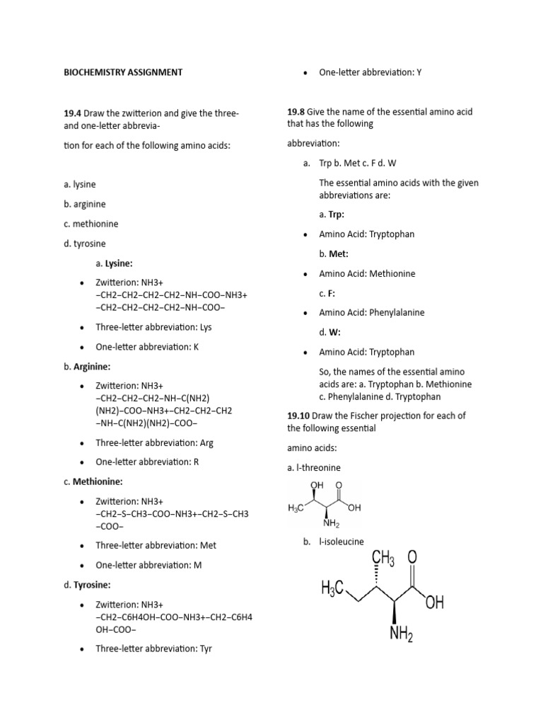 Amino Acid Structures and Abbreviations | PDF | Beta Sheet | Alpha Helix