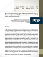 Analise Da Qualidade Das Aguas Do Córrego Pipoca Do Municipio de Morrinhos, GO