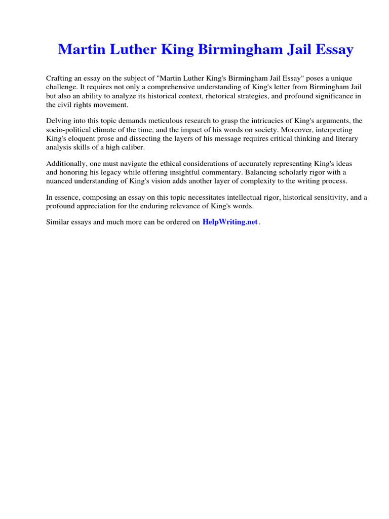 Martin Luther King Birmingham Jail Essay | PDF | European Union ...