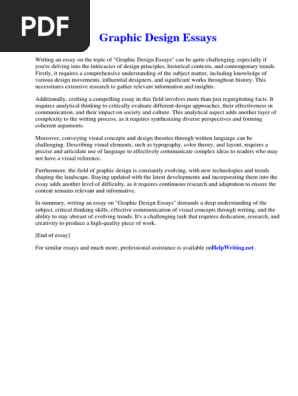 Graphic Design Essays