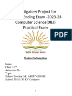 Project Report Format CS XI