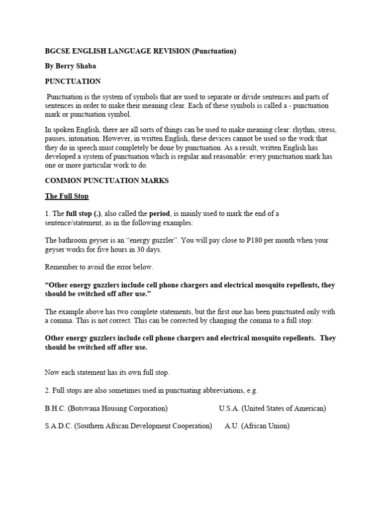 Bgcse English Language Revision | PDF | Language Arts & Discipline ...