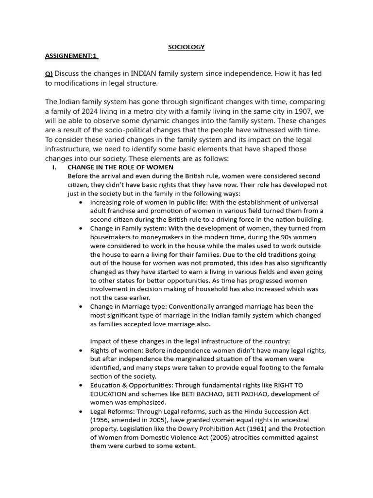 Socioloy Changing Role of Women | PDF | Gender Studies | Discrimination ...