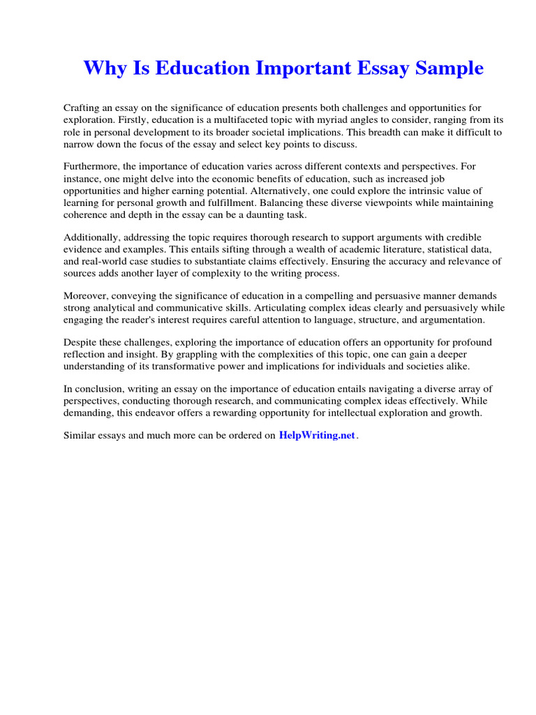 500 WORD ESSAY WHY EDUCATION IS IMPORTANT intelligence overview