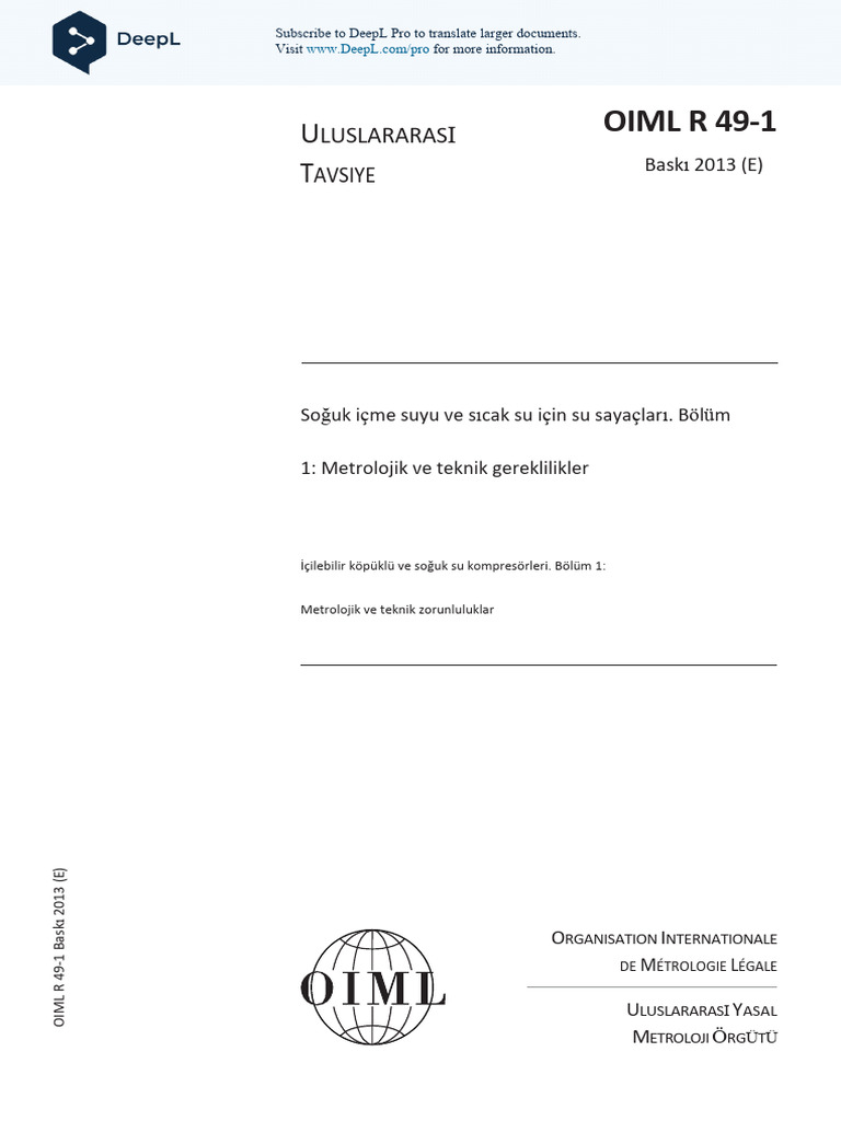 OIML R 49-1: Luslararasi Avsiye | PDF