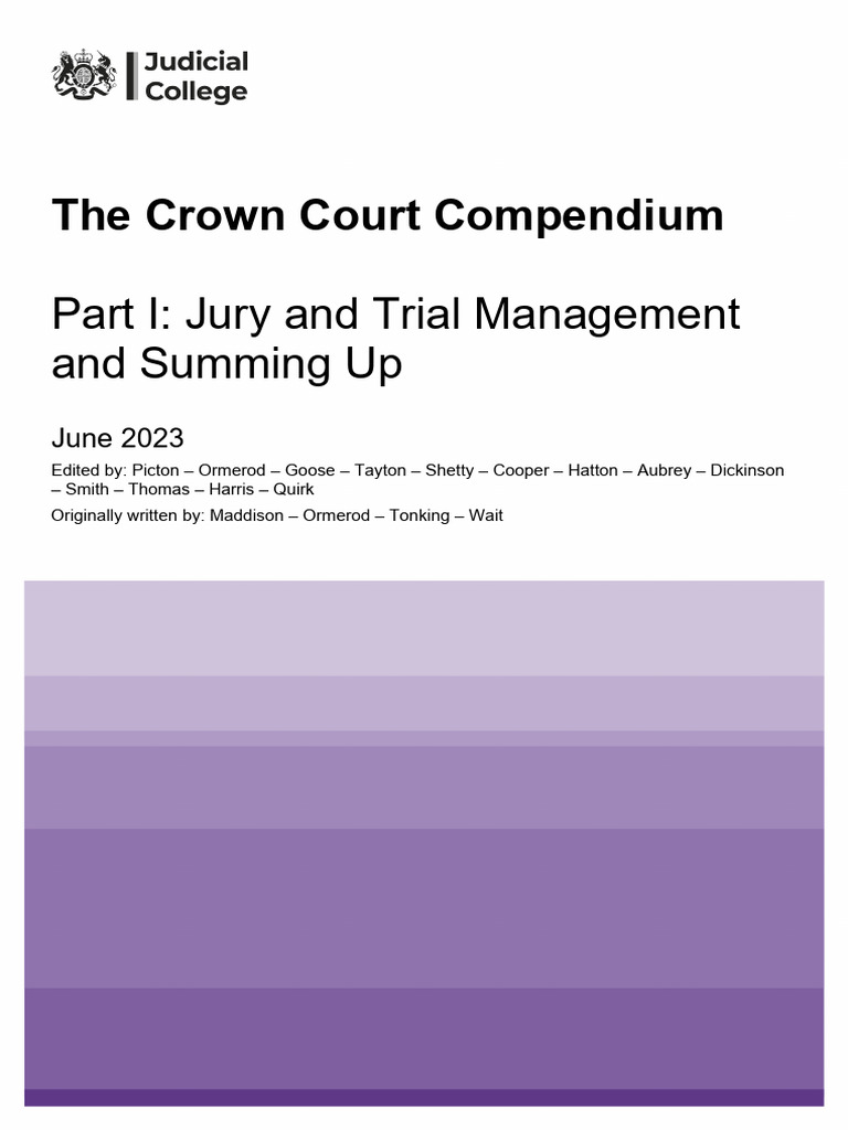 Crown Court Compendium Part I: 2023 Edition | PDF | Hearsay | Burden Of ...