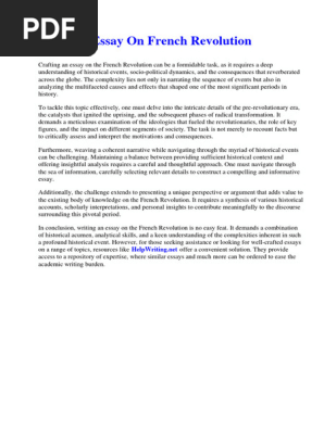 Essay on French Revolution